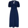 Dolores Dress In French Navy Vintage 1940s Style, thumbnail 1 of 2