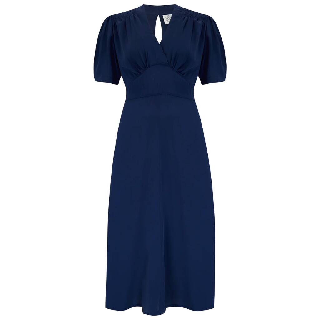 Dolores Dress In French Navy Vintage 1940s Style By The Seamstress of ...