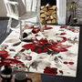 Watercolour Floral Easycare Rug Red, thumbnail 1 of 2
