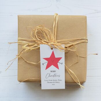 10 Personalised Christmas Star Christmas Gift Tags, 2 of 2