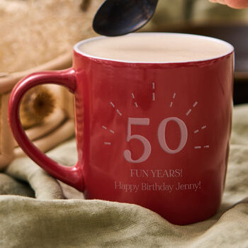 Milestone Birthday Personalised Stoneware Mug, 2 of 8