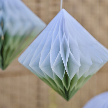 Sage Dip Dye Honeycomb Paper Decorations, 2 of 4