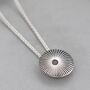 Sterling Silver Round Necklace With Sunburst Motif, thumbnail 9 of 12