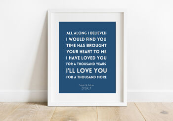 'A Thousand Years' Song Lyric Print, 3 of 5
