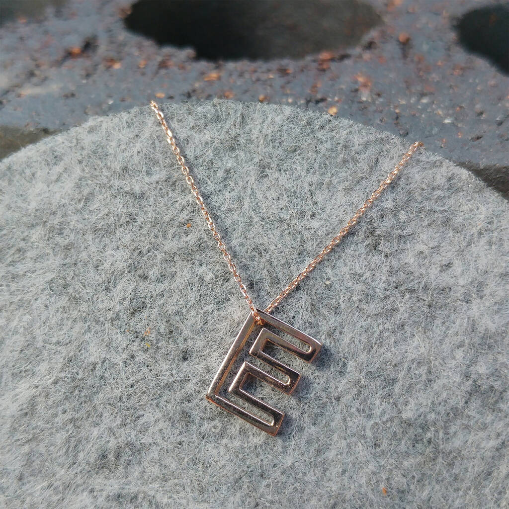 Personalised Rose Gold Initial Letter Charm Necklace, 1 of 10
