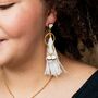 'Melissa' Feather And Pearl Earrings, thumbnail 6 of 12