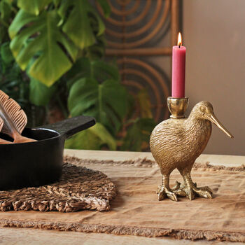 Kiwi Bird Candlestick In Silver And Gold, 3 of 6