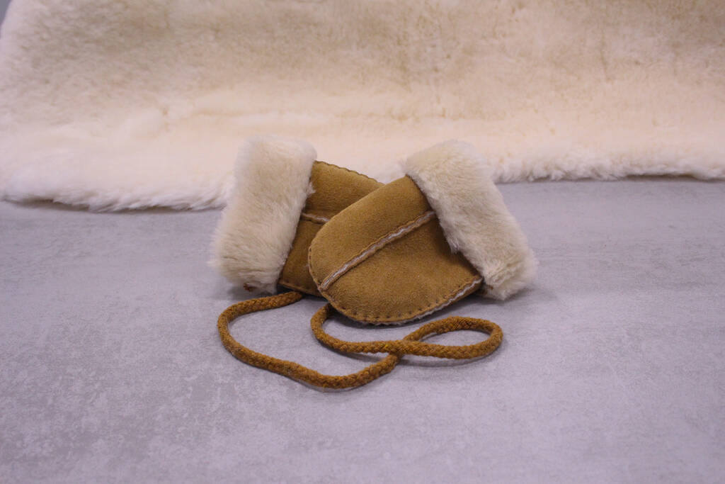 Baby Sheepskin Puddy Mittens On String By Baa Baby Notonthehighstreet Com