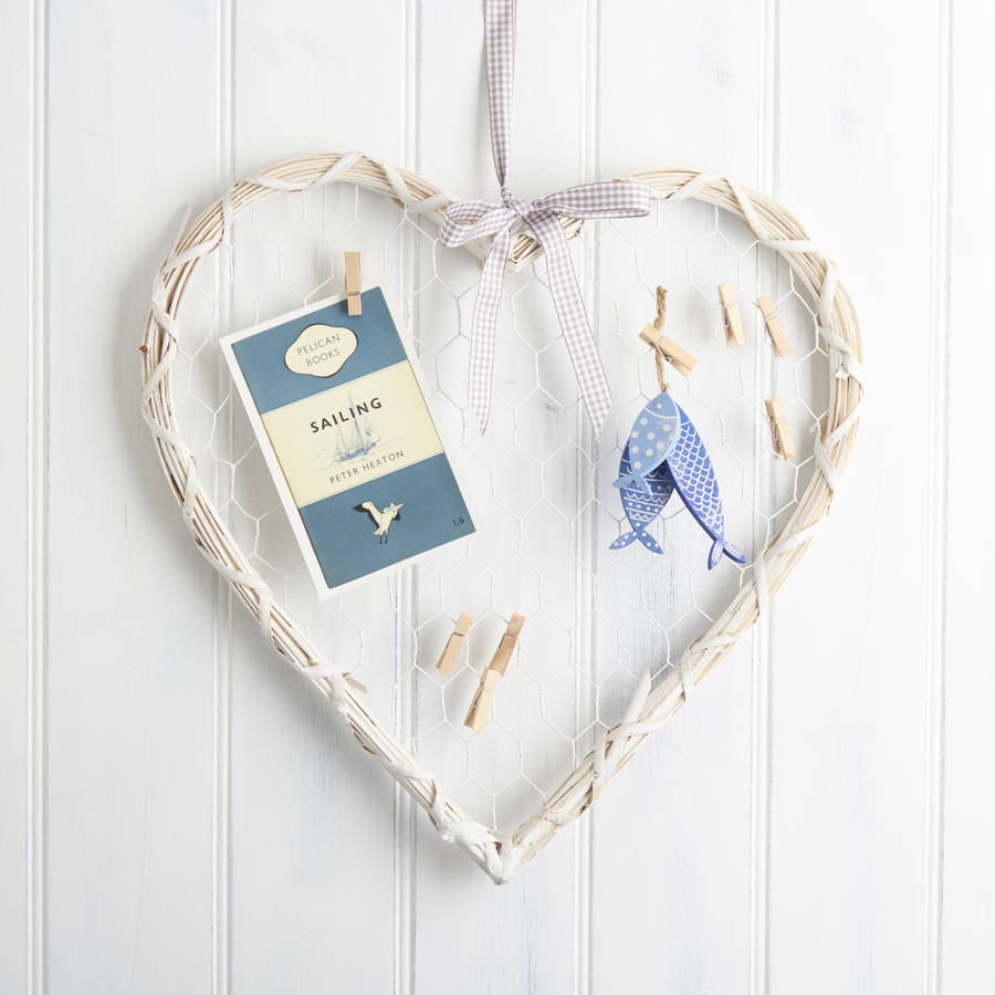 white heart memo board by the contemporary home