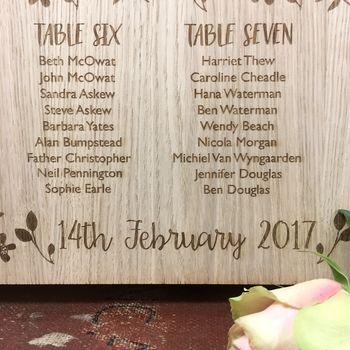 Personalised Wooden Wedding Table Plan, 2 of 3