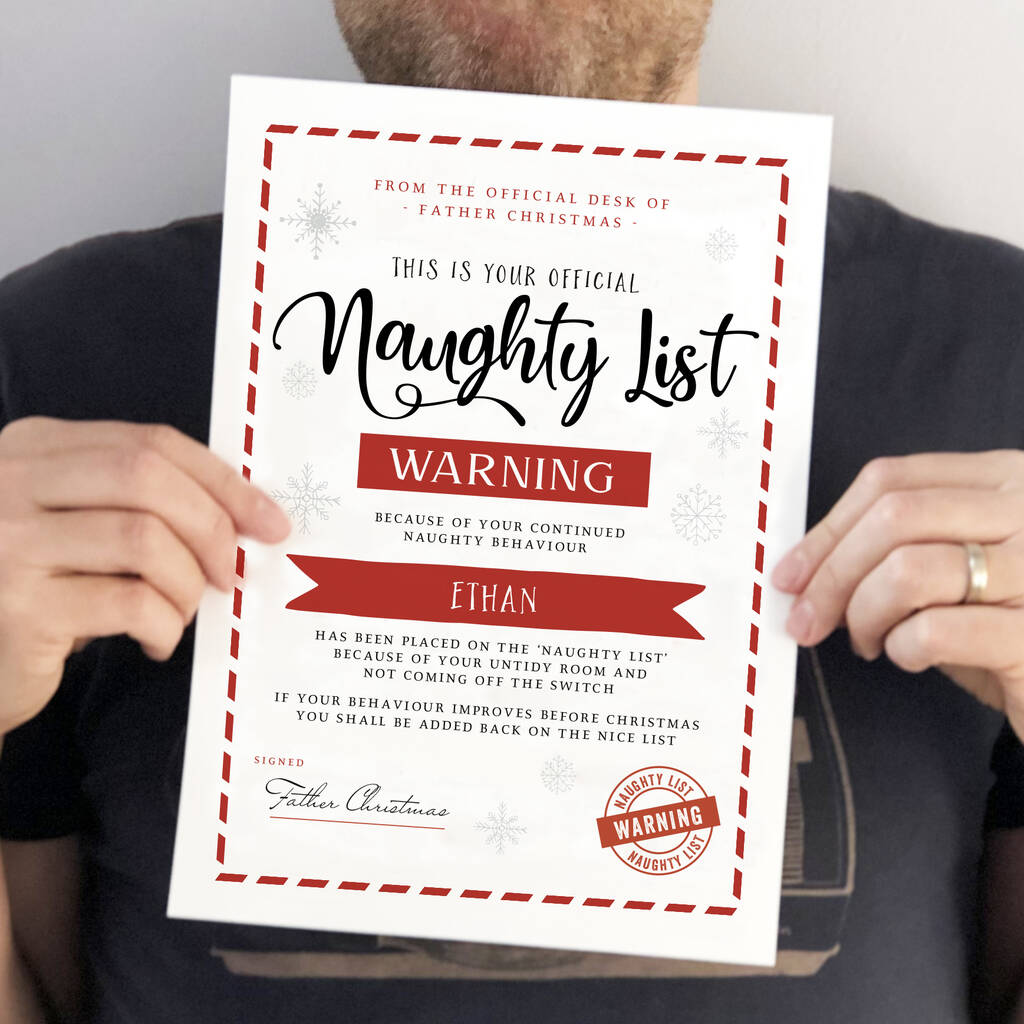 Father Christmas Naughty List Certificate, 1 of 2