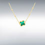 9ct Gold Malachite Clover Pendant, thumbnail 2 of 4