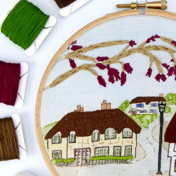 Thatched Cottages Embroidery Kit, 3 of 6
