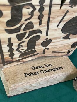 Personalised Wood And Resin Poker Trophy, 6 of 9