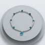 Silver Plated And Teal Bead Bracelet Clear Aqua Charm, thumbnail 1 of 2