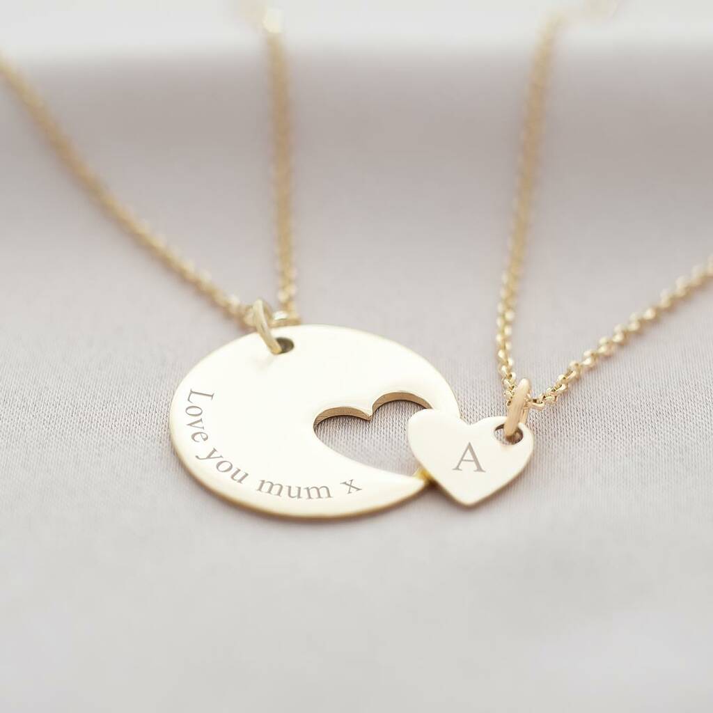 Mother And Daughter Heart Personalised Necklace, 1 of 12