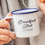Personalised Breakfast Club Enamel Mug, thumbnail 1 of 2
