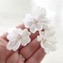 White Flower Hair Pins, thumbnail 3 of 5
