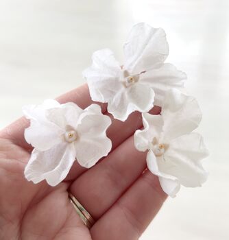 White Flower Hair Pins, 3 of 5