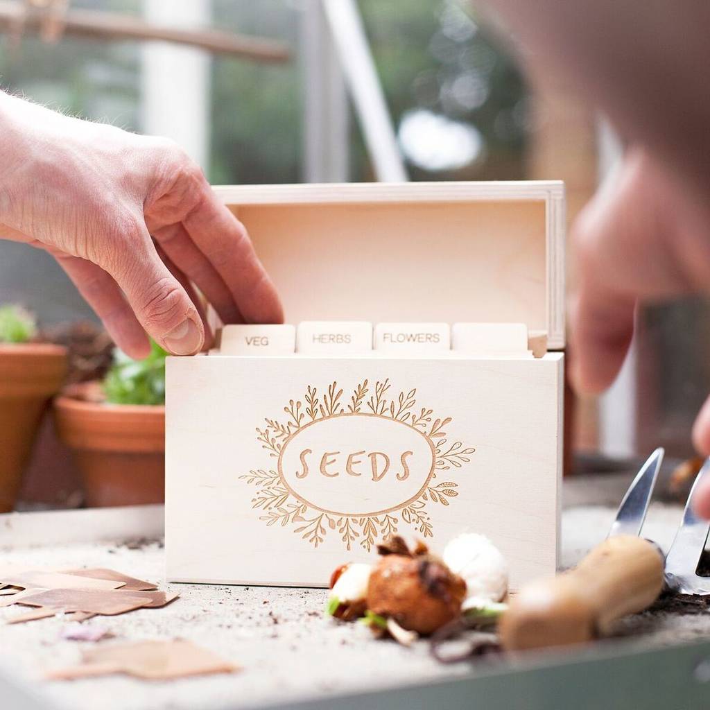 Wooden Garden Seed Box, 1 of 6