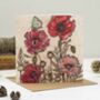 'Poppies And Butterfly' Greeting Card, thumbnail 1 of 2