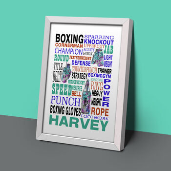 Personalised Boxing Typography Print, 2 of 4