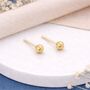 Solid 9ct Gold Diamond Cut Micro Ball Stud Earrings – 4mm, thumbnail 1 of 4