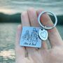 Custom Keyring – Personalised Line Art Portrait Of Couple, thumbnail 1 of 5