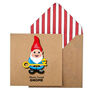 Handmade New Home Gnome Personalised Card, thumbnail 1 of 5