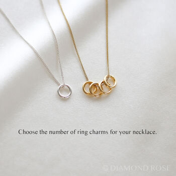 Tiny Rings Necklace In Sterling Silver, 6 of 11