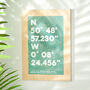 Personalised Coordinates Location Wooden Print, thumbnail 2 of 3