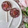Peach Heart Milk Chocolate Lollipop, thumbnail 2 of 2