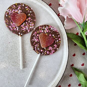 Peach Heart Milk Chocolate Lollipop, 2 of 2