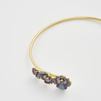 Gold Pansy And Pearl Bangle, 3 of 7