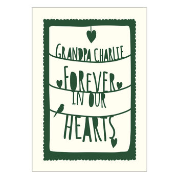 Personalised, Forever In Our Hearts Sympathy Card, 4 of 8