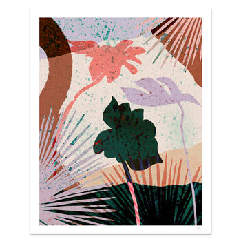 Terrazzo Tropical Leaf Art Print, 3 of 7