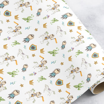 Boys Wrapping Paper Roll Or Folded ~ Prince Knight, 3 of 4