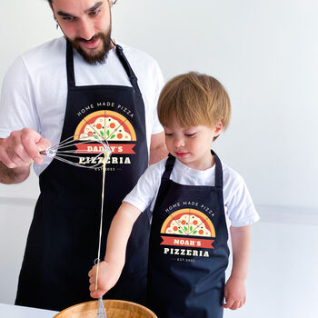 Personalised Daddy And Me Pizza Apron Set, 7 of 7