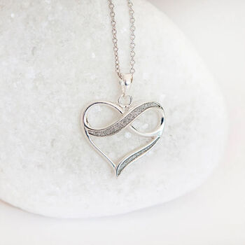 Infinity Heart Necklace In Sterling Silver, 3 of 11