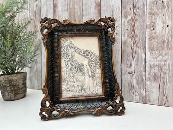 Black Ornate Photo Frame 6x4 Elegant Picture Frame Gift, 4 of 10