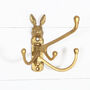 Rabbit Hare Multi Wall Hook, Brass Effect, thumbnail 1 of 4