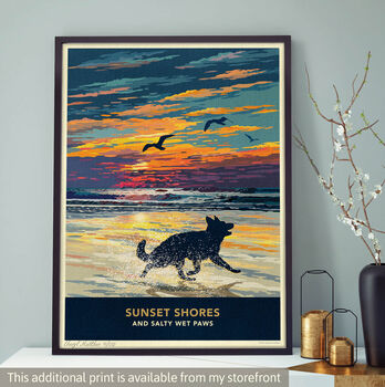 Seaside German Shepherd Print. Limited Edition Dog Lover’s Gift, 9 of 10