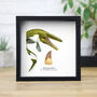 Mosasaurus Tooth And Watercolour Illustration Box Frame Real Authentic Dinosaur Fossil Museum Quality Interior Design Home Decor Gift Ornament, thumbnail 1 of 4