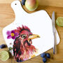 Inky Chicken Chopping Board With Handle, thumbnail 4 of 4