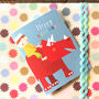 Mini Boy On A Dinosaur Birthday Card, thumbnail 4 of 4