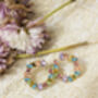 Gem Stone Circle Garland Earrings In Rainbow, thumbnail 2 of 2