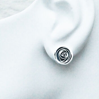 Oxidised Silver Spiral Earrings, 3 of 7