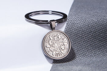 1931 95th Birthday Sixpence Coin Keyring Gift, 4 of 6