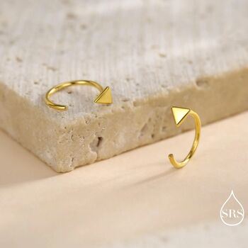 Extra Tiny Triangle Huggie Hoop Earrings In Sterling Silver, 5 of 12