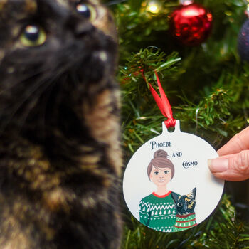 Personalised Cat Mum Christmas Jumper Decoration, 12 of 12